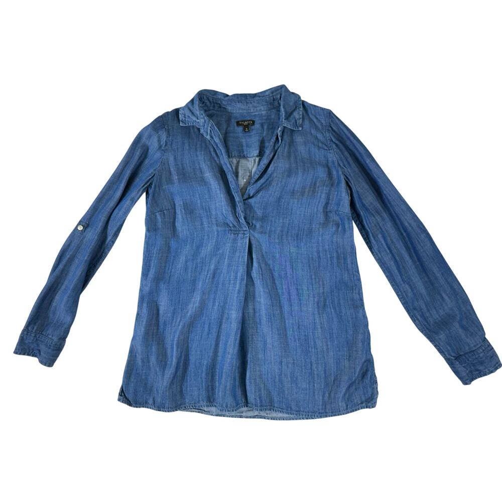 Talbots Popover Top Size P Petite Button Back Rol… - image 6